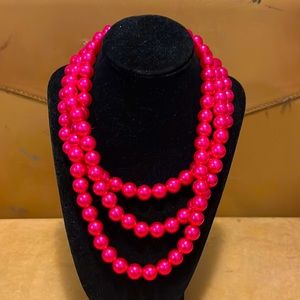 Vintage retro bubblegum Barbie hot pink necklace